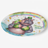 St. Patrick’s Day Glam Hippo Bikini Papieren Bordje (Gekanteld)