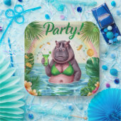 St. Patrick’s Day Glam Hippo Bikini  Papieren Bordje (Feest)