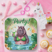 St. Patrick’s Day Glam Hippo Bikini  Papieren Bordje (Feest)
