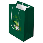 St. Patrick’s Day Gnome Green Gift Bag Medium Cadeauzakje (Voorkant Gekanteld)