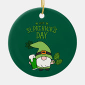St. Patrick’s Day Gnome Green  Keramisch Ornament (Voorkant)