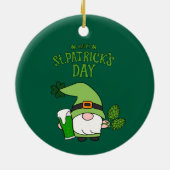 St. Patrick’s Day Gnome Green  Keramisch Ornament (Achterkant)
