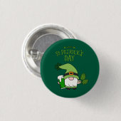 St. Patrick’s Day Gnome Green Round Button (Voorkant /achterkant)
