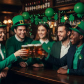 St. Patrick’s Day Gnome Green Round Button