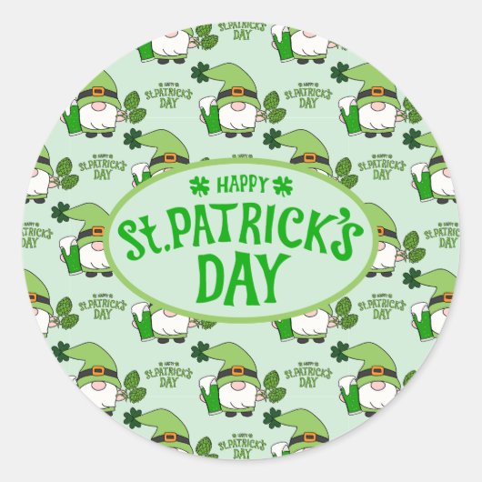 St. Patrick’s Day Gnome Green Sticker (Voorkant)