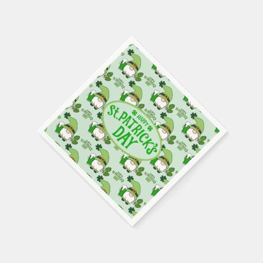 St. Patrick’s Day Gnome Napkins Servet (Hoek)