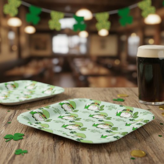 St. Patrick’s Day Gnome Paper Plate Papieren Bordje