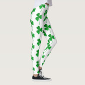 St. Patrick’s Day Green Faux Glitter Shamrock Leggings (Rechts)
