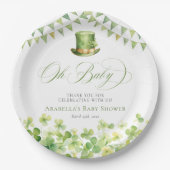 St. Patrick’s Day Green Shamrock Baby Shower Papieren Bordje (Voorkant)