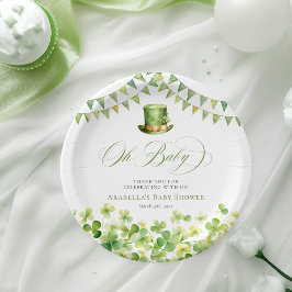 St. Patrick’s Day Green Shamrock Baby Shower Papieren Bordje