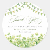 St. Patrick’s Day Green Shamrock Baby Shower Ronde Sticker (Voorkant)