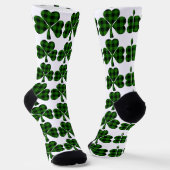 St. Patrick’s day groen zwart geruite shamrocks Sokken (Gebogen)