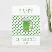 St. Patrick`s day Groene Bier Klaverpatroon Feestdagen Kaart (Voorkant)