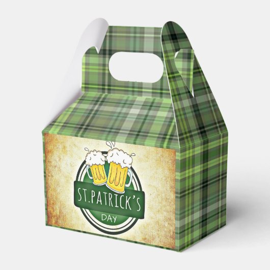 St.Patrick`s Day, groene Ierse plaid Bedankdoosjes (Voorkant Zijde)