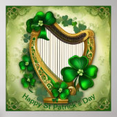 St Patrick’s Day Harp. St Patty's Day Poster (Voorkant)