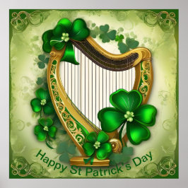  St Patrick’s Day Harp. St Patty's Day Poster