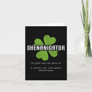 St. Patrick`s Day Ierse Shenanigator Lucky Fun Clo Kaart