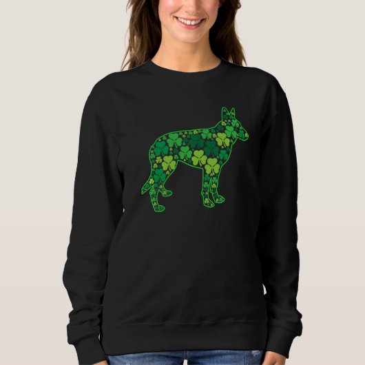 St Patrick S Day Irish German Shepherd Dog Shamroc Trui (Voorkant)