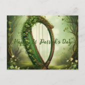 St Patrick’s Day Keltische harp. Aankondigingskaart (Voorkant)