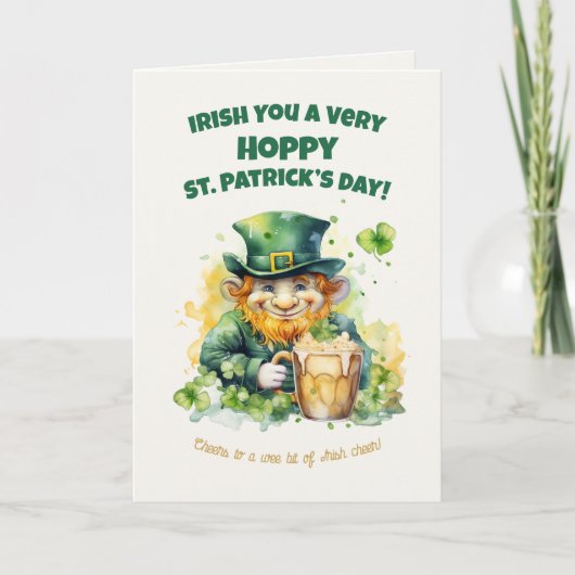 St. Patrick’s Day Leprechaun Funny Card Kaart (Voorkant)