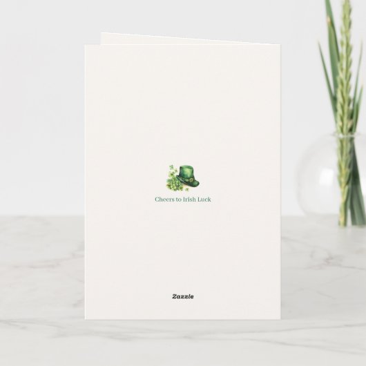 St. Patrick’s Day Leprechaun Hat & Mug Funny Card Kaart (Achterkant)