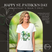 St. Patrick’s Day Leprechaun V-hals T-shirt