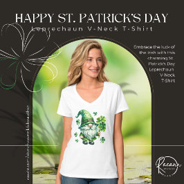 St. Patrick’s Day Leprechaun V-hals T-shirt