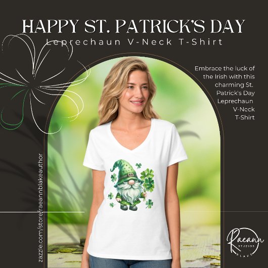 St. Patrick’s Day Leprechaun V-hals T-shirt