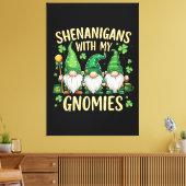 St Patrick’s Day Lucky Shamrock Gnome  Canvas Afdruk (Insitu (Woonkamer))