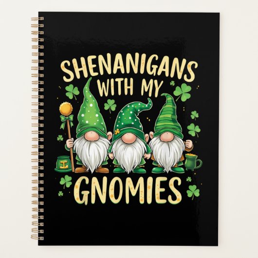 St Patrick’s Day Lucky Shamrock Gnome  Planner (Voorkant)