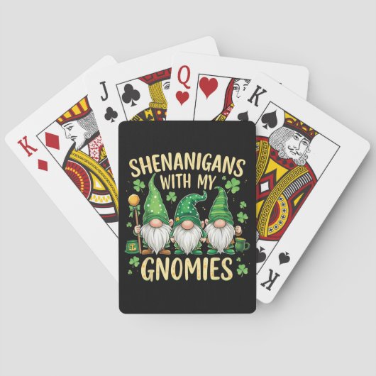 St Patrick’s Day Lucky Shamrock Gnome  Pokerkaarten (Achterkant)