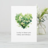 St. Patrick’s Day Lucky To Have You Clover Heart C Feestdagenkaart (Staand voorkant)