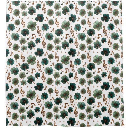 St. Patrick’s Day Musical Shamrock Douchegordijn (Voorkant)