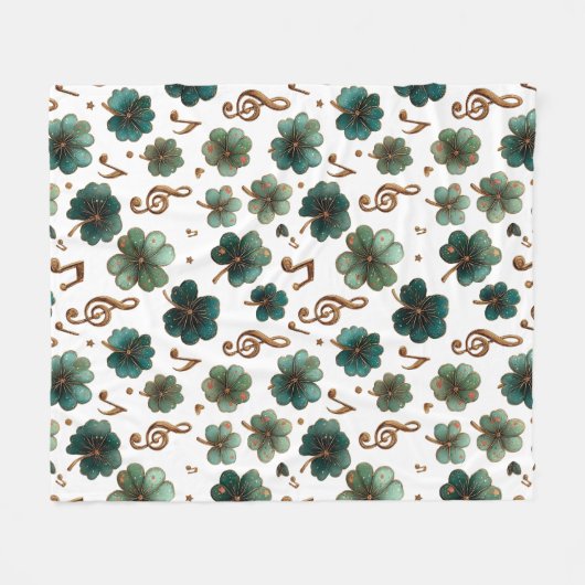 St. Patrick’s Day Musical Shamrock Fleece Deken (Voorkant (Horizontaal))