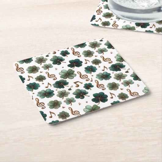 St. Patrick’s Day Musical Shamrock Kartonnen Onderzetters (Schuin)