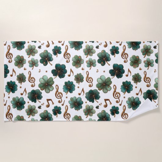 St. Patrick’s Day Musical Shamrock Strandlaken (Voorkant)