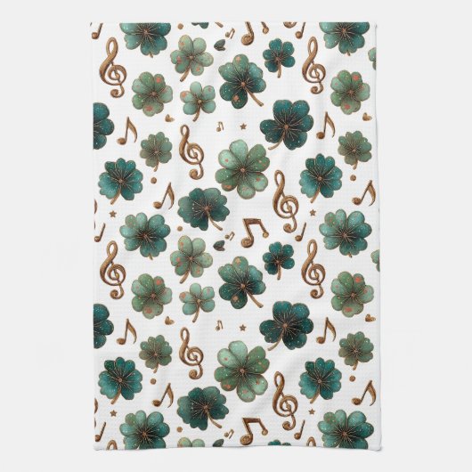 St. Patrick’s Day Musical Shamrock Theedoek (Verticaal)