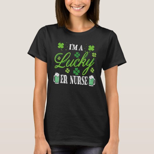 St Patrick S Day Pajama I A Lucky Er Nurse Irish T-shirt (Voorkant)