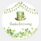 St Patrick’s Day Party Green Clover Gift Label (Voorkant)