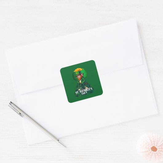 St Patrick’s Day Pot of Gold - Autocolante Vierkante Sticker (Envelop)