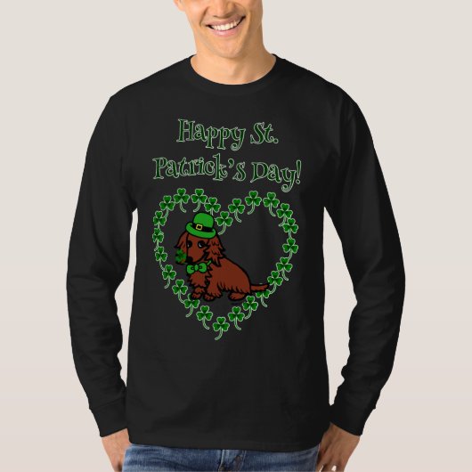St Patrick S Day Red Long Dachshund T-shirt (Voorkant)