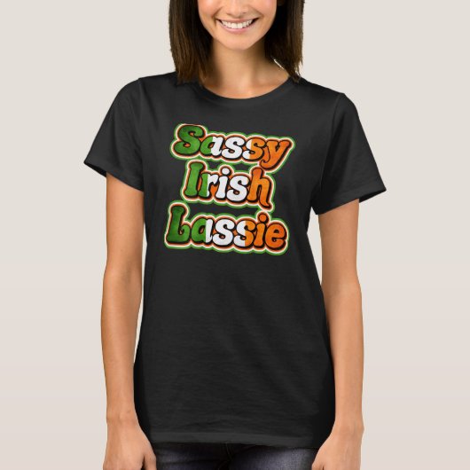 St Patrick S Day Sassy Ierse Lassie Vlag T-shirt (Voorkant)