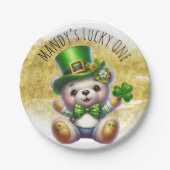 St. Patrick’s Day Schattige Beer Groen Goud Papieren Bordje (Voorkant)
