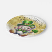 St. Patrick’s Day Schattige Beer Groen Goud Papieren Bordje (Gekanteld)