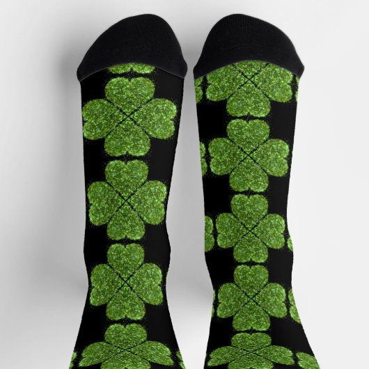 St. Patrick’s day schittert glittergroene shamrock Sokken (Top)