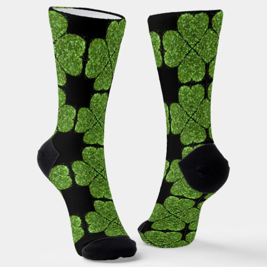 St. Patrick’s day schittert glittergroene shamrock Sokken (Gebogen)