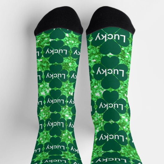 St. Patrick’s day schittert glittergroene shamrock Sokken (Top)