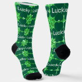 St. Patrick’s day schittert glittergroene shamrock Sokken (Gebogen)