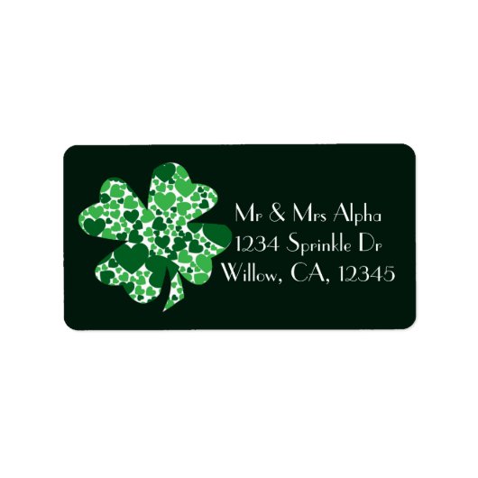 St. Patrick’s Day Shamrock Clover Label (Voorkant)