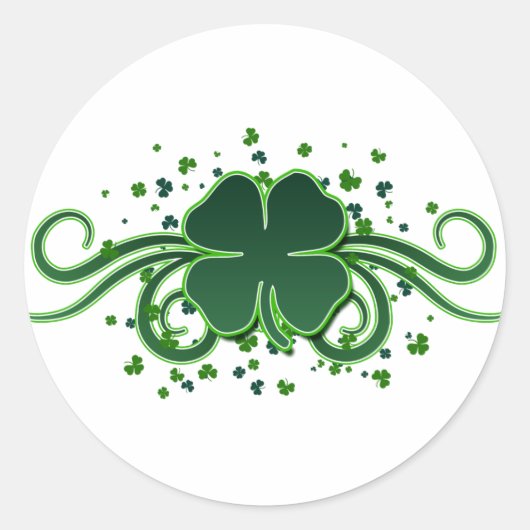 St. Patrick’s Day Shamrock Swirls Sticker (Voorkant)